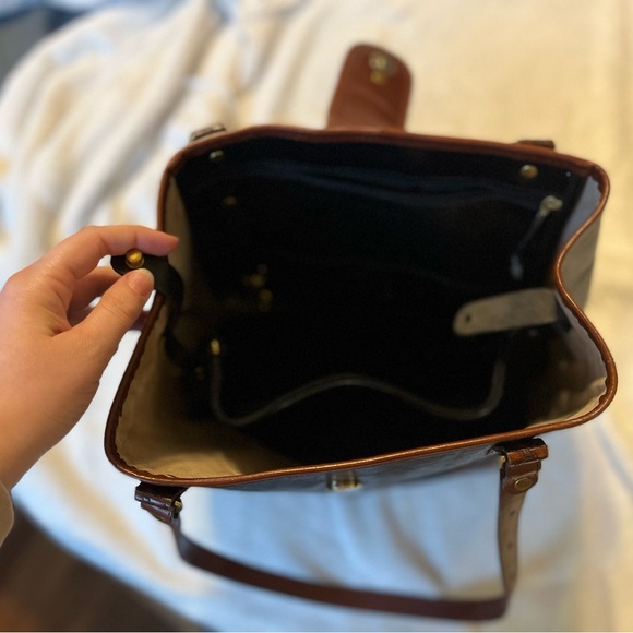 Vintage Brahmin Tote Bag in black and brown leather - Picture 8 of 13